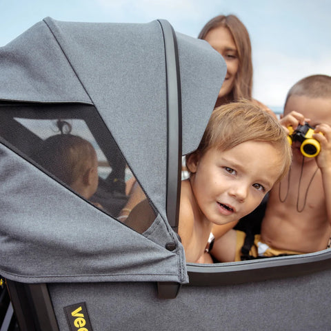 Veer Cruiser Retractable Canopy | UV 50+ Sun Protection Canopy for All-Terrain Cruiser 2 Seater | Easy-Attach Weather-Resistant Shade | Brown Mica