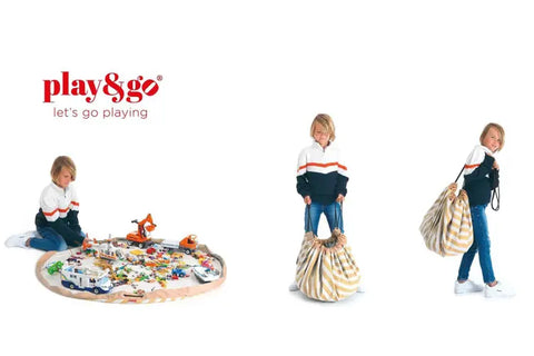 Play and Go - Playmat and Storage bag - Stripes Mustard