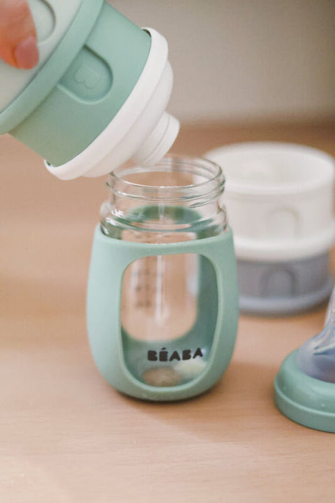 Beaba Formula Milk Container Cotton White Sage Green