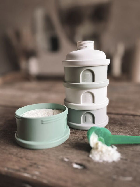 Beaba Formula Milk Container Cotton White Sage Green