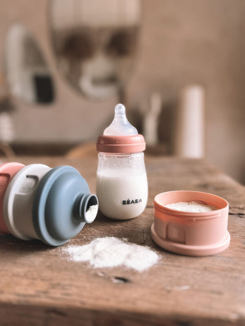 Beaba Formula Milk Container Mineral Grey Pink