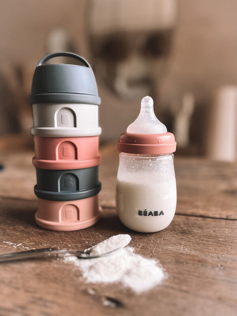 Beaba Formula Milk Container Mineral Grey Pink