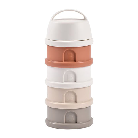 Formula Milk Container 4 Compartments  Cotton White Terracotta