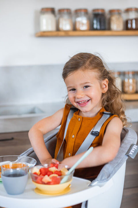 Beaba High Chair Up & Down Textile Seat Grey