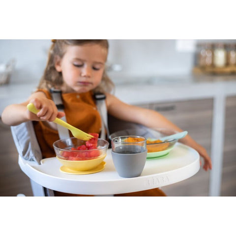 Beaba High Chair Up & Down Textile Seat Grey