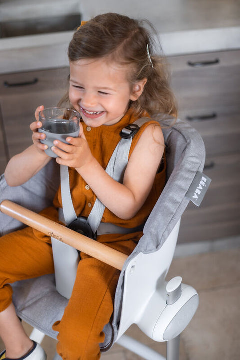 Beaba High Chair Up & Down Textile Seat Grey