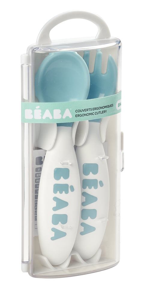 Beaba Training Fork And Spoon 2nd Age Windy Blue