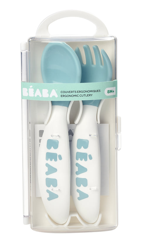 Beaba Training Fork And Spoon 2nd Age Windy Blue