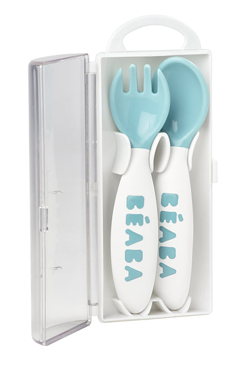 Beaba Training Fork And Spoon 2nd Age Windy Blue