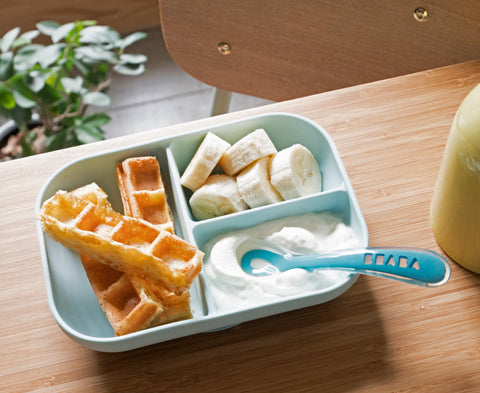 Beaba Silicone Suction Divided Plate Blue