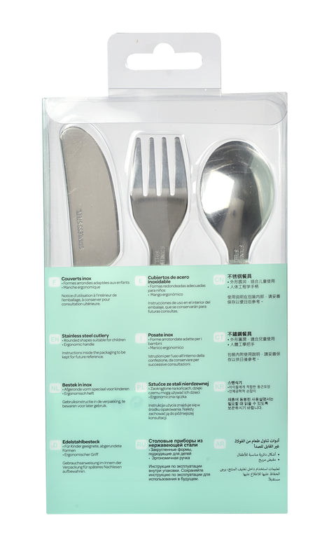 Beaba Stainless Steel Training Cutlery Airy Green
