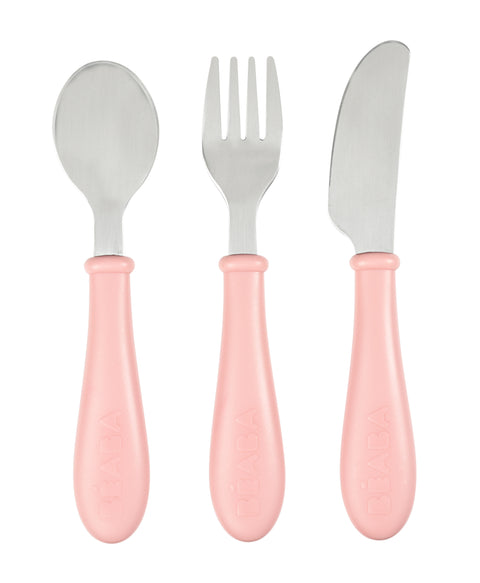 Beaba Training Fork And Spoon 2nd Age Old Pink