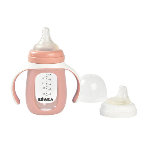 Beaba 2 In 1 Learning Bottle 210ml Old Pink