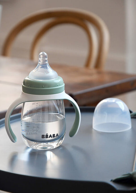 Beaba 2 in 1 Learning Cup Sage Green