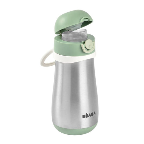 Beaba Stainless Steel Bottle 350ml + Handle Sage