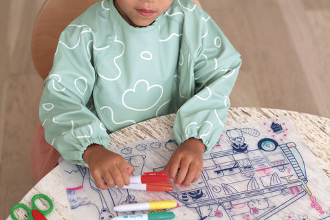 Beaba 2 In1 Bib With Removable Sleeves Sage Green