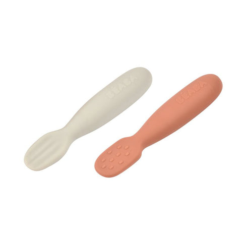 Set of 2 Silicone Pre Spoons Terracotta/VelvetGrey
