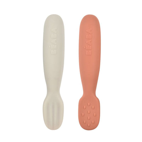 Set of 2 Silicone Pre Spoons Terracotta/VelvetGrey
