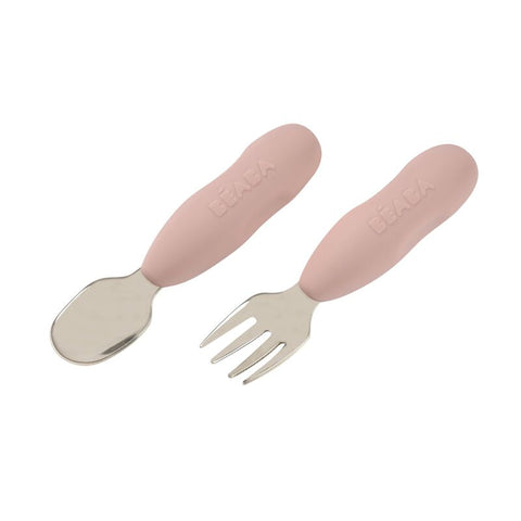 Beaba Set of 2 Stainless Steel Pre-Cutlery Cotton Candy