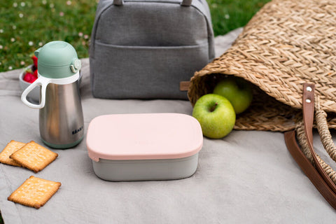 Beaba Stainless Steel Lunch Box Velvet Grey Dusty Rose