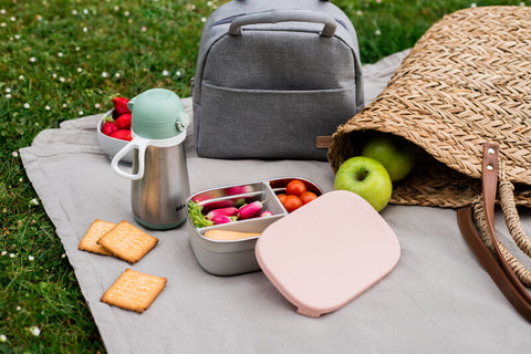 Beaba Stainless Steel Lunch Box Velvet Grey Dusty Rose