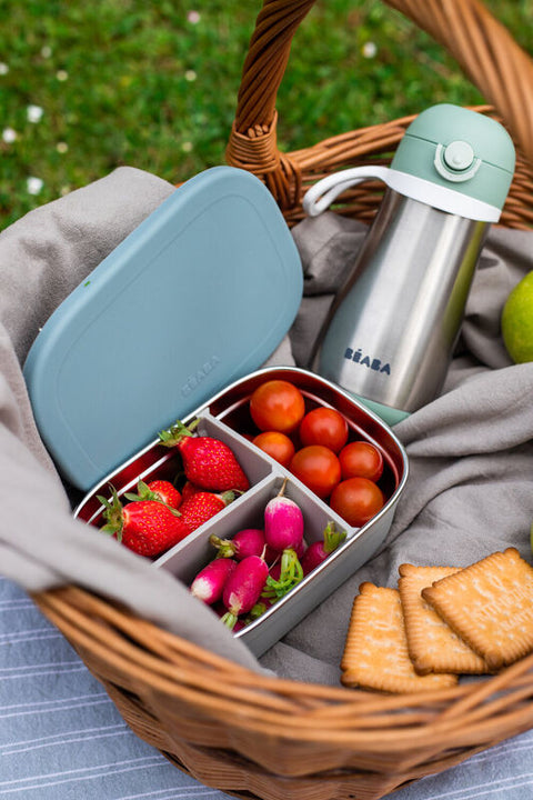 Beaba Stainless Steel Lunch Box Velvet Grey Baltic Blue