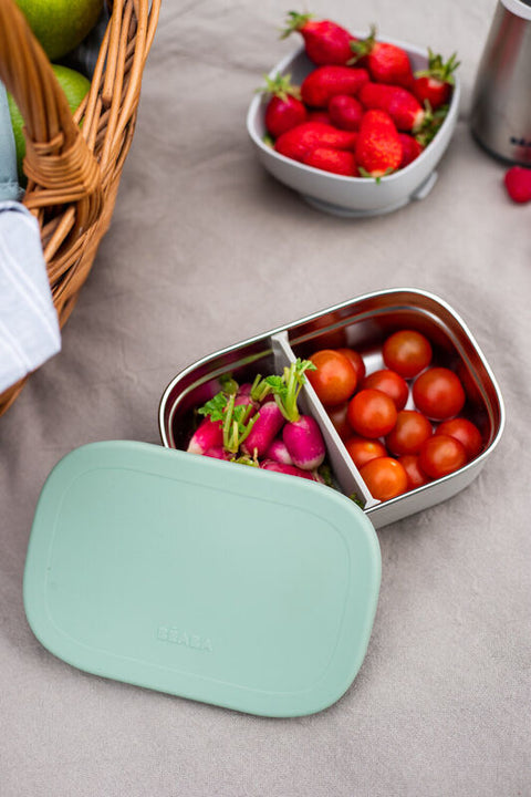 Beaba Stainless Steel Lunch Box Velvet Grey Sage Green