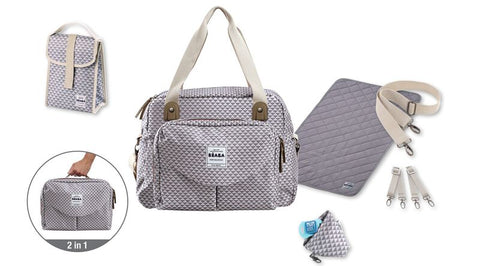 Beaba Geneva II Changing Bag Play Print Grey Coral
