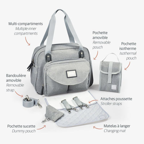 Beaba Geneva II Changing Bag Heather Grey
