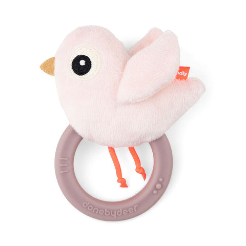 Sensory Rattle W/Teether Birdee Powder