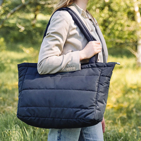 Quilted Changing Tote Bag Black