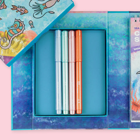 SHIMMER COLOURING SET - SEA LIFE