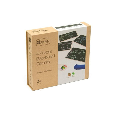 Andreu Toys - 4 Puzzles - Blackboard Diorama