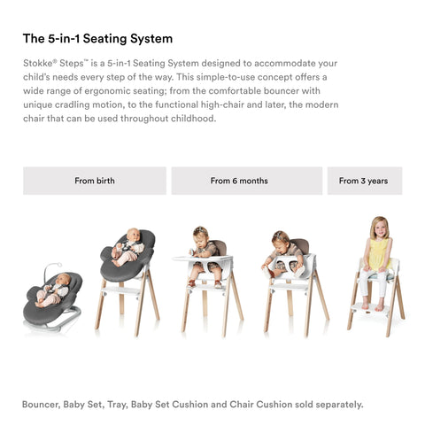 Stokke Steps High Chair White Natural