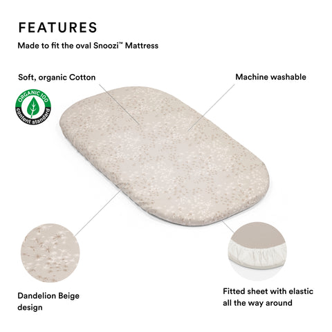 Stokke Snoozi Fitted Sheet 2 Pack Vanilla Dandellion