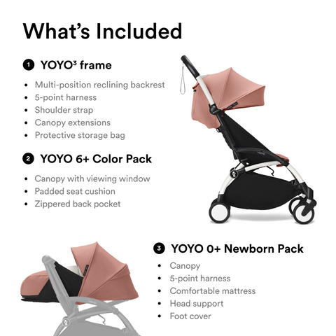 Stokke YOYO3 Frame 6+ 0+ Ginger Bundle