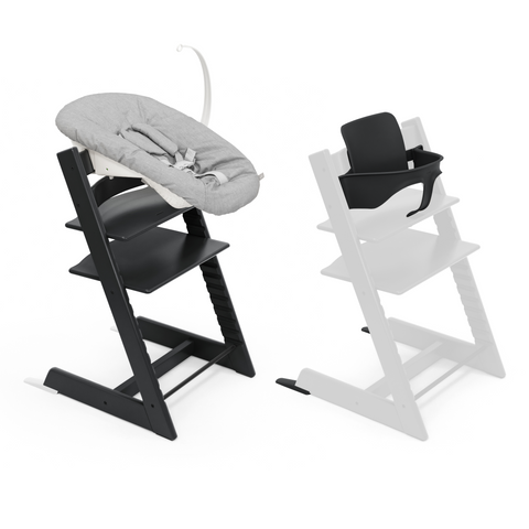 Stokke Tripp Trapp Chair Babyset Newborn Bundle Black
