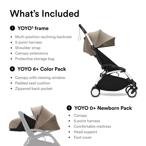 Stokke YOYO3 Frame 6+ 0+  Taupe Bundle