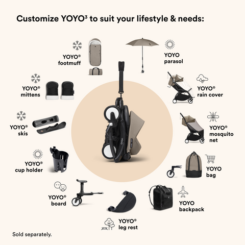 Stokke YOYO3 Frame 6+ 0+  Taupe Bundle