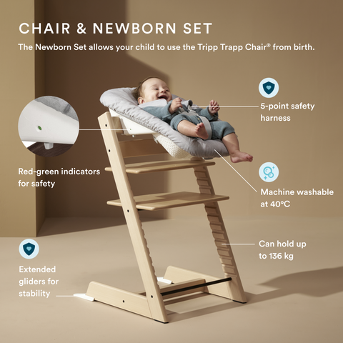 Stokke Tripp Trapp Chair Babyset Newborn Bundle White