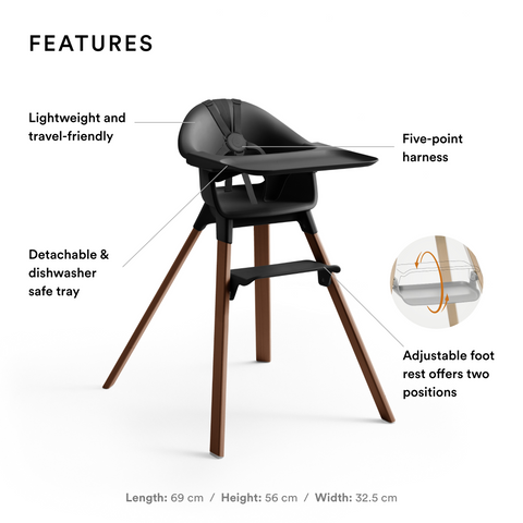 Stokke Clikk High Chair Black Warm Brown