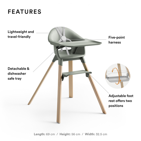 Stokke Clikk High Chair Glacier Green