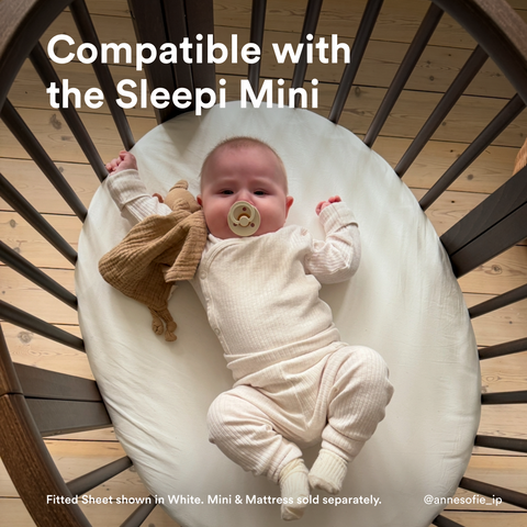 Stokke Sleepi Mini Fitted Sheet Flower Ecru