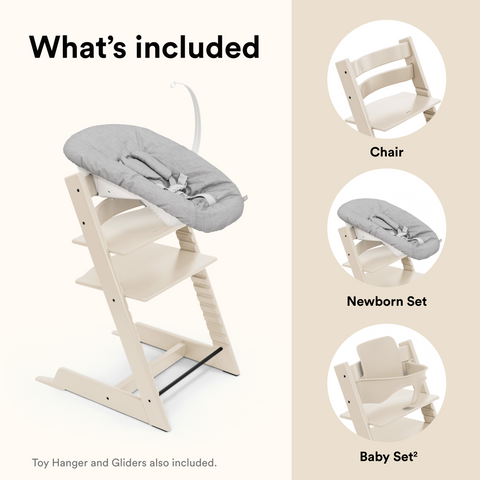Stokke Tripp Trapp Chair Babyset Newborn Bundle Vanilla white