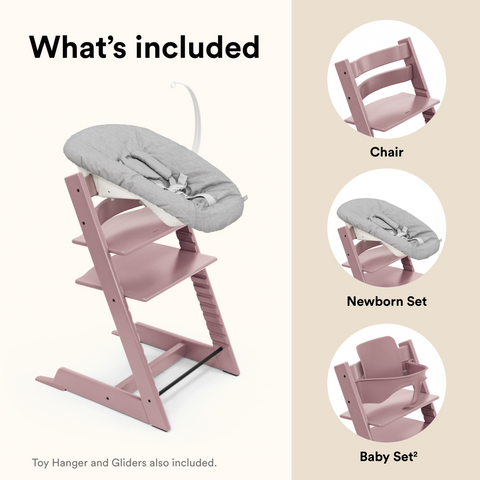 Stokke Tripp Trapp Chair Babyset Newborn Bundle Heather Mauve