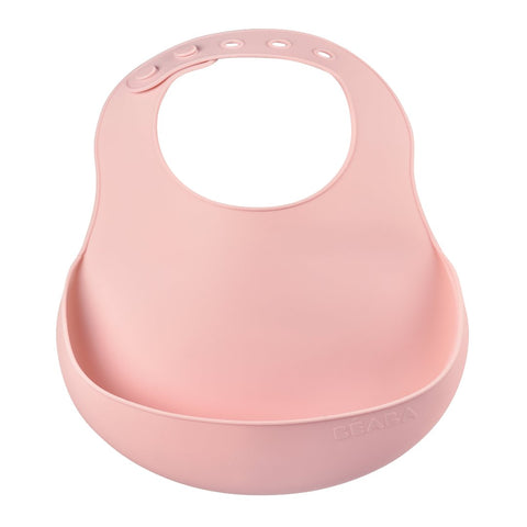 BEABA | Silicone Bib | Adjustable & Mess-Free Feeding | Old Pink
