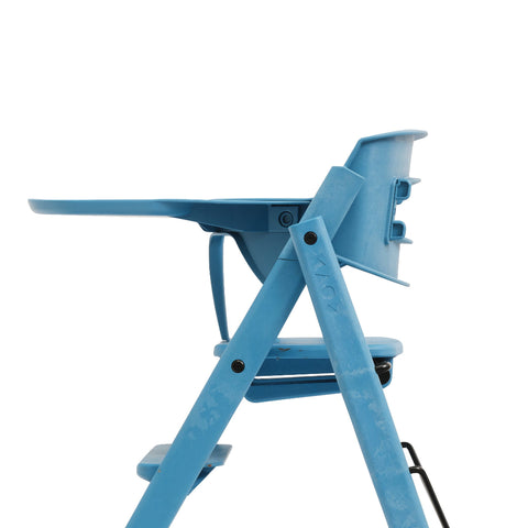 KAOS KLAPP High Chair Recycled + Safety Rail + Food Tray - Swedish Blue