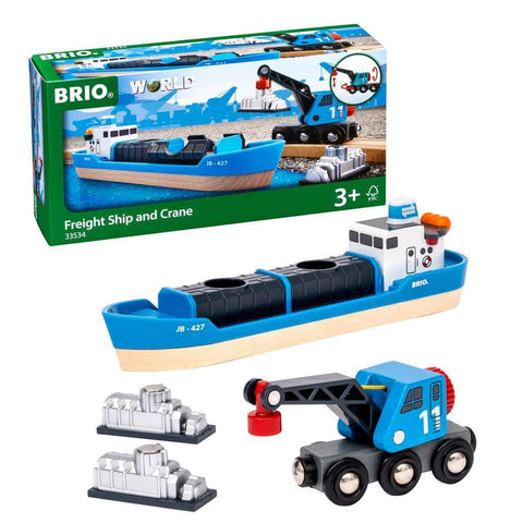 BRIO - World Freight Ship & Crane - Toy for Kids Ages 3+