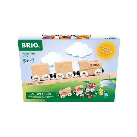 BRIO Paint Train – Customisable Wooden Toy Train with Brush & 5 Acrylic Paints – Age 5+