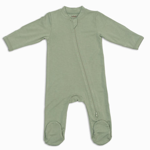 Bamboo Footed Sleepsuit - Sage Green - Size S (0-3months)